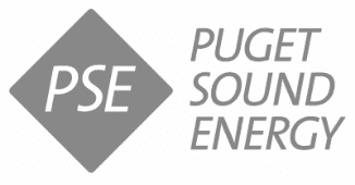 The logo for Puget Sound Energy symbolizes their commitment to customer service in the digital age.