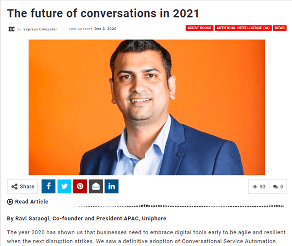 Ravi Saraogi speaks about the future of conversations