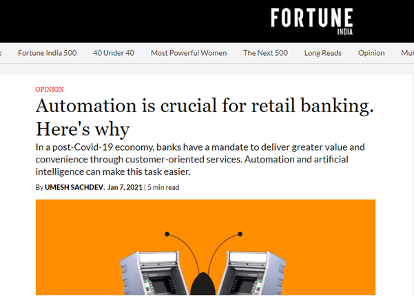 Automation is crucial for banking