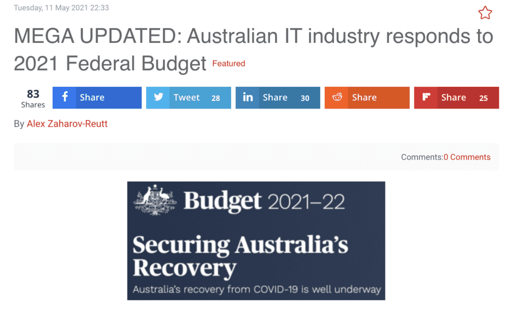 Australian IT on budget