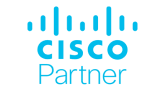 Logo showing the phrase "cisco partner" with multiple dots above in varying sizes, all in shades of blue.