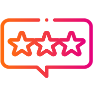 A pink star icon with a speech bubble, ideal for Healthcare CX considerations.