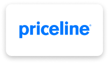 Priceline logo on a white background, customer service.