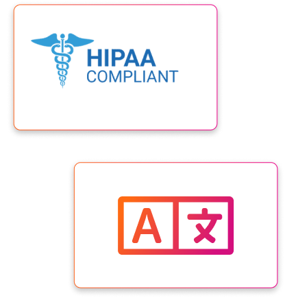 Hipaa complaint logos in Chinese and English featuring the latest features.