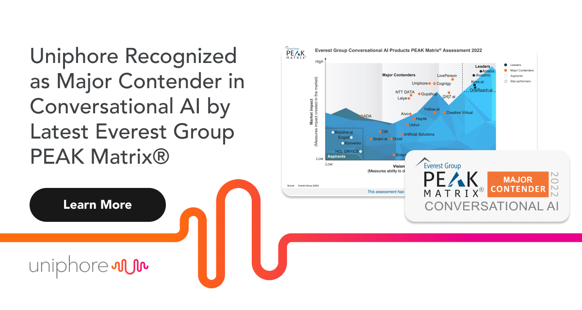 Uniphore Recognized as Major Contender in Conversational AI by Latest Everest Group PEAK Matrix