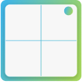 An engaging square icon featuring four smaller squares.