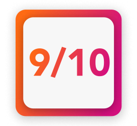 An AI square icon with the word 9 10 on it.