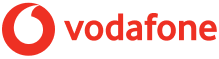 Vodafone logo on a black background.