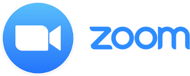 The zoom logo is displayed on a sleek black background.