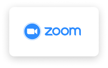 Zoom video conferencing logo on a white background.