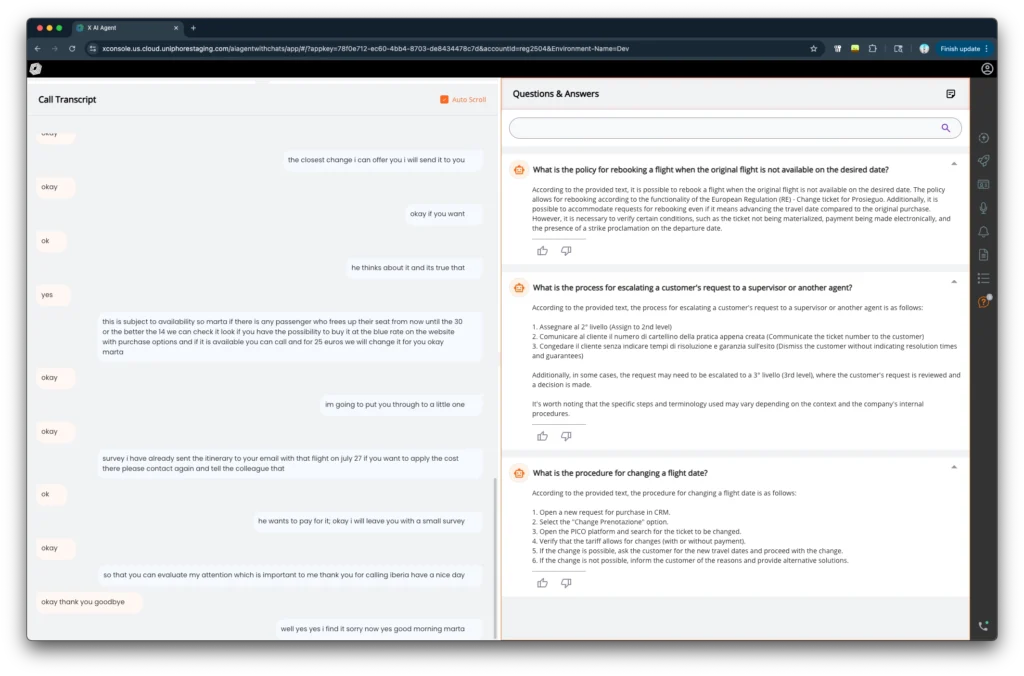 Real-time Guidance Agent Screenshot