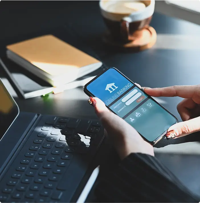User Banking on their phone
