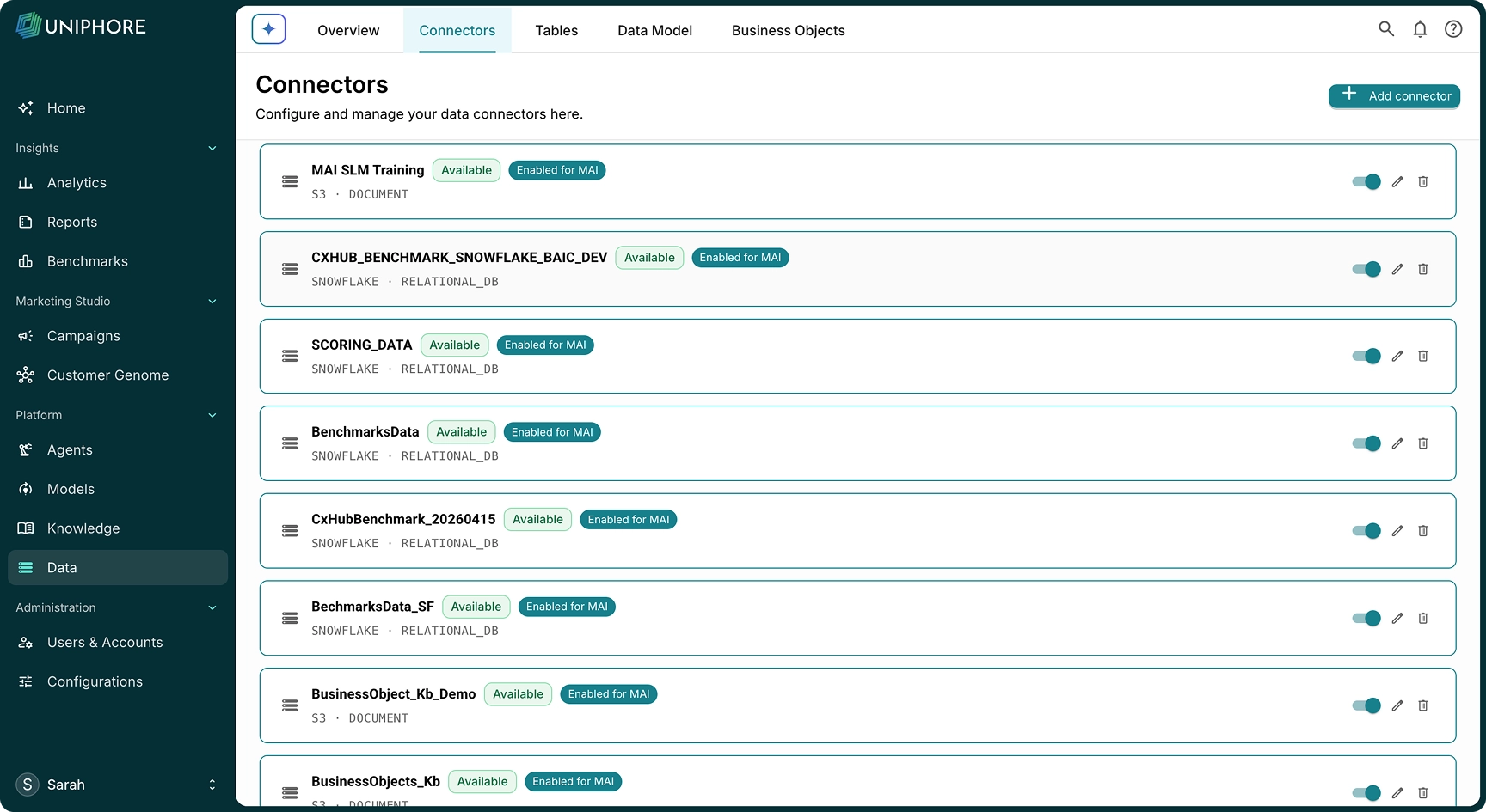 Uniphore Marketing AI — KNOW step product screenshot